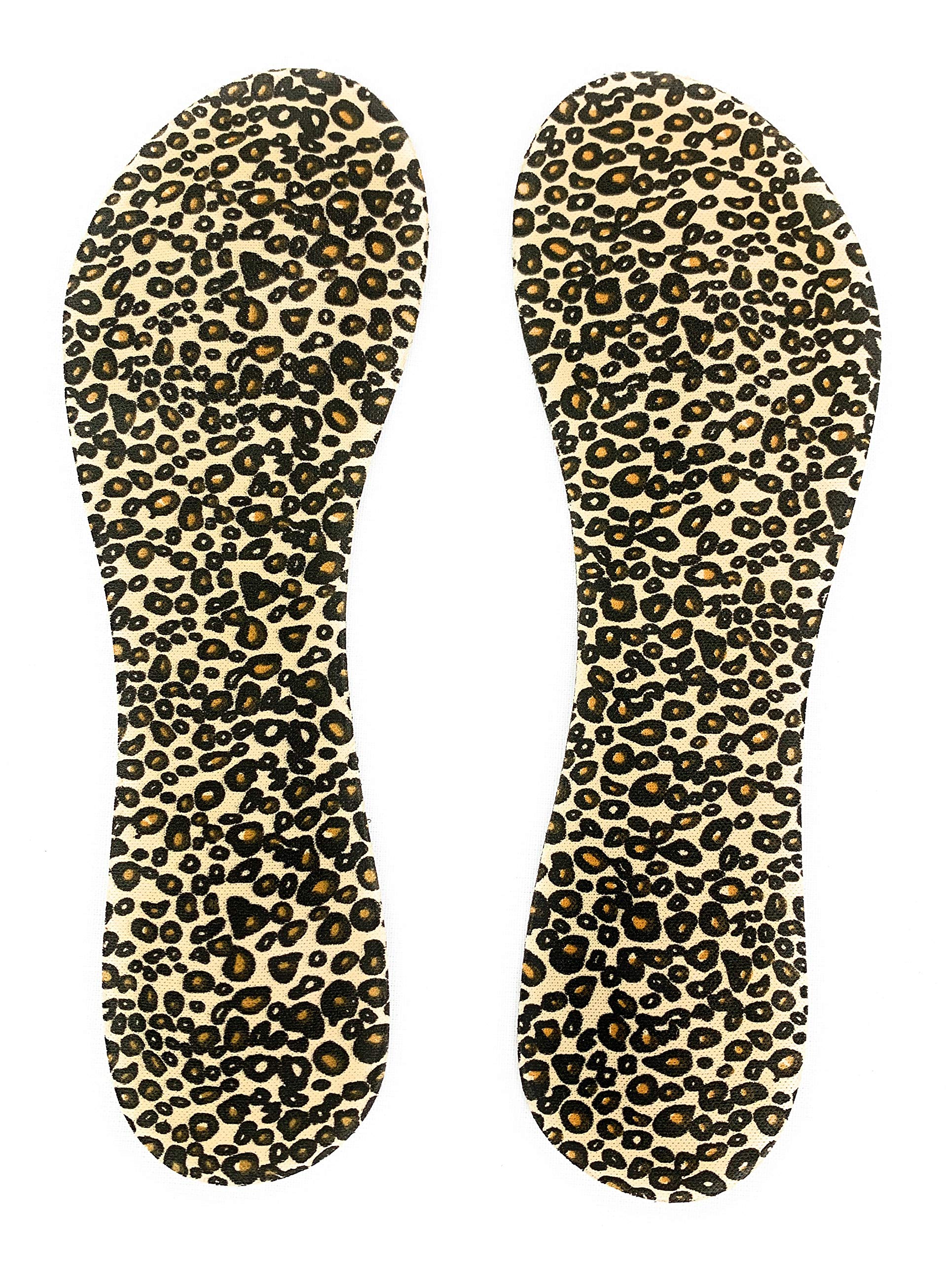 HappyStep 3/4 Length Women's Thin Shoe Insoles for High Heels, Pumps, Open Toe Shoes, Flats & Sandals - Heel & Ball Cushion with Shock Absorption - US Women's Size 5-7 (Black+Leopard) - Perfect for Work, Parties & Everyday Comfort
