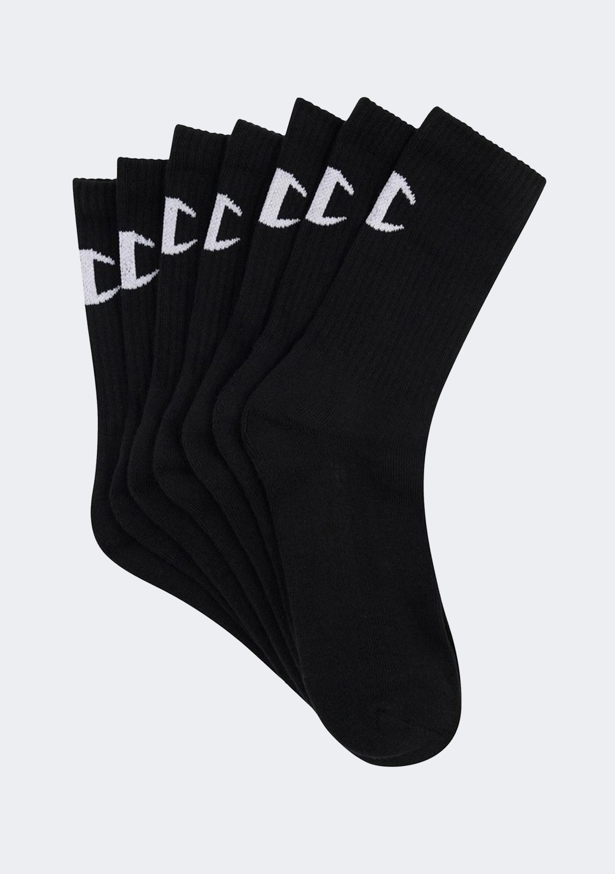 Champion Kids' Crew Socks 7-Pack - Soft Cotton Black Ankle Socks for Boys & Girls - Perfect for School, Sports & Everyday Wear