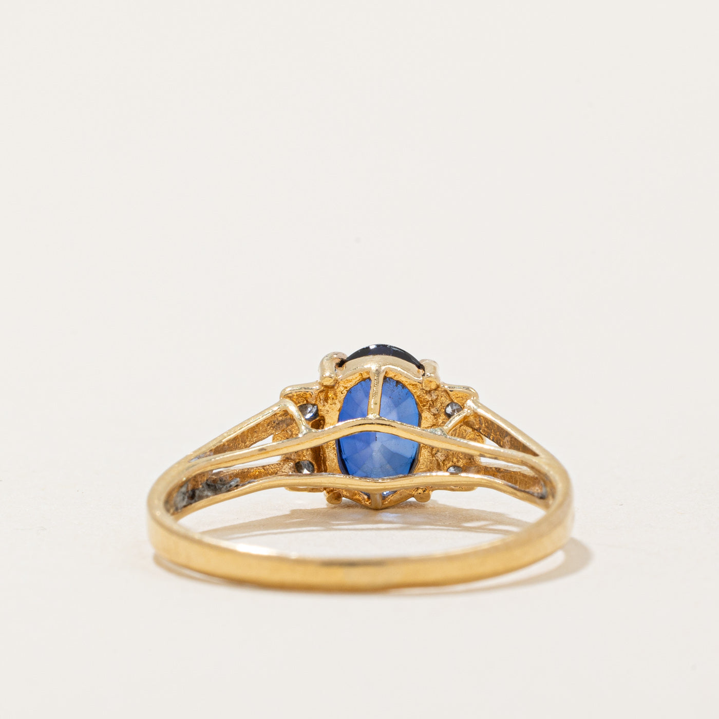 1.00ct Sapphire & Diamond Ring | 0.02ctw | Size 5.75 | Elegant Blue Gemstone Jewelry for Women | Perfect for Engagement, Anniversary & Special Occasions