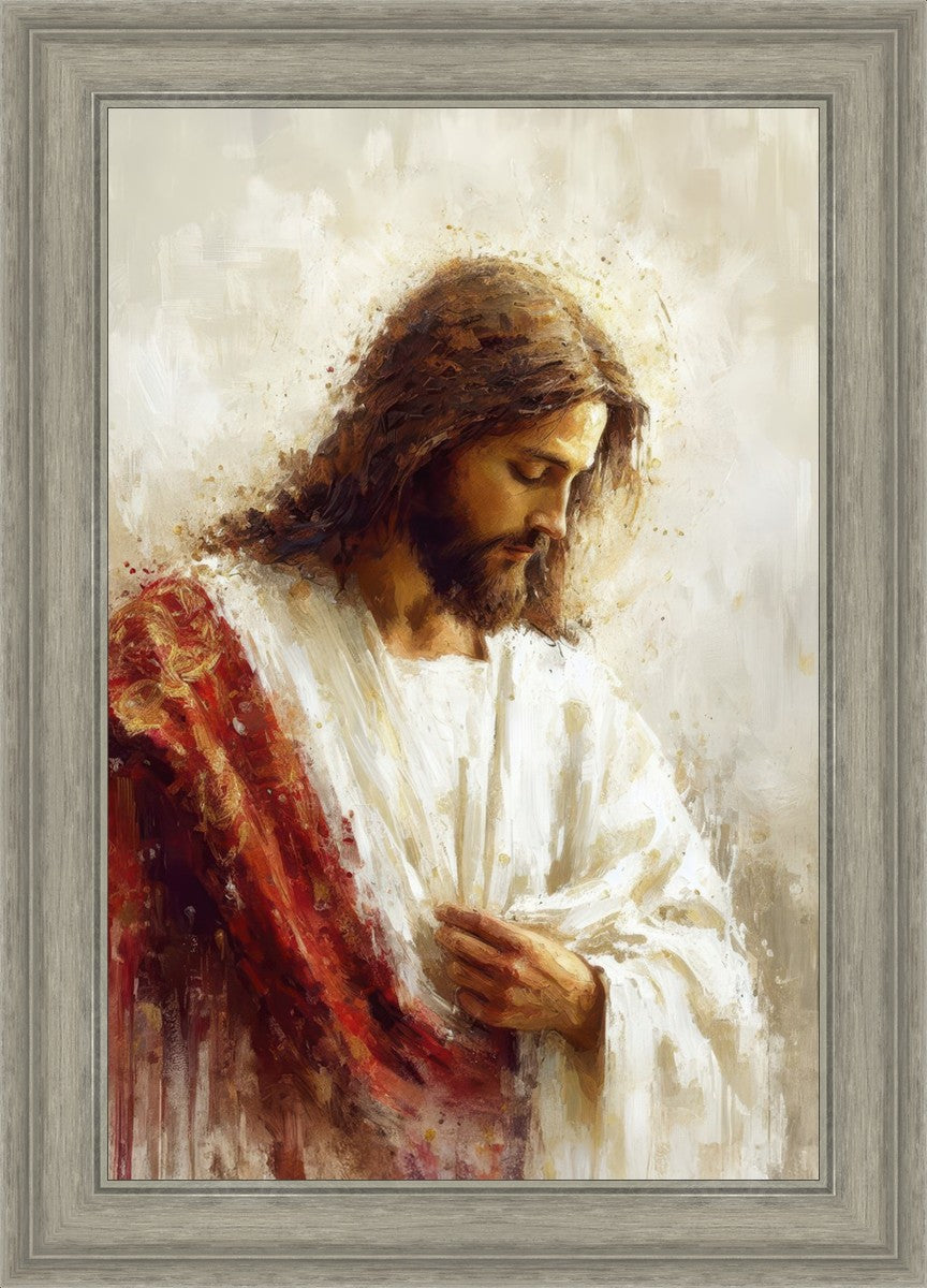 Jesus Christ in Red Robes - Religious Wall Art for Home & Church Decor - Perfect for Prayer Rooms, Sunday Schools & Christian Gifts