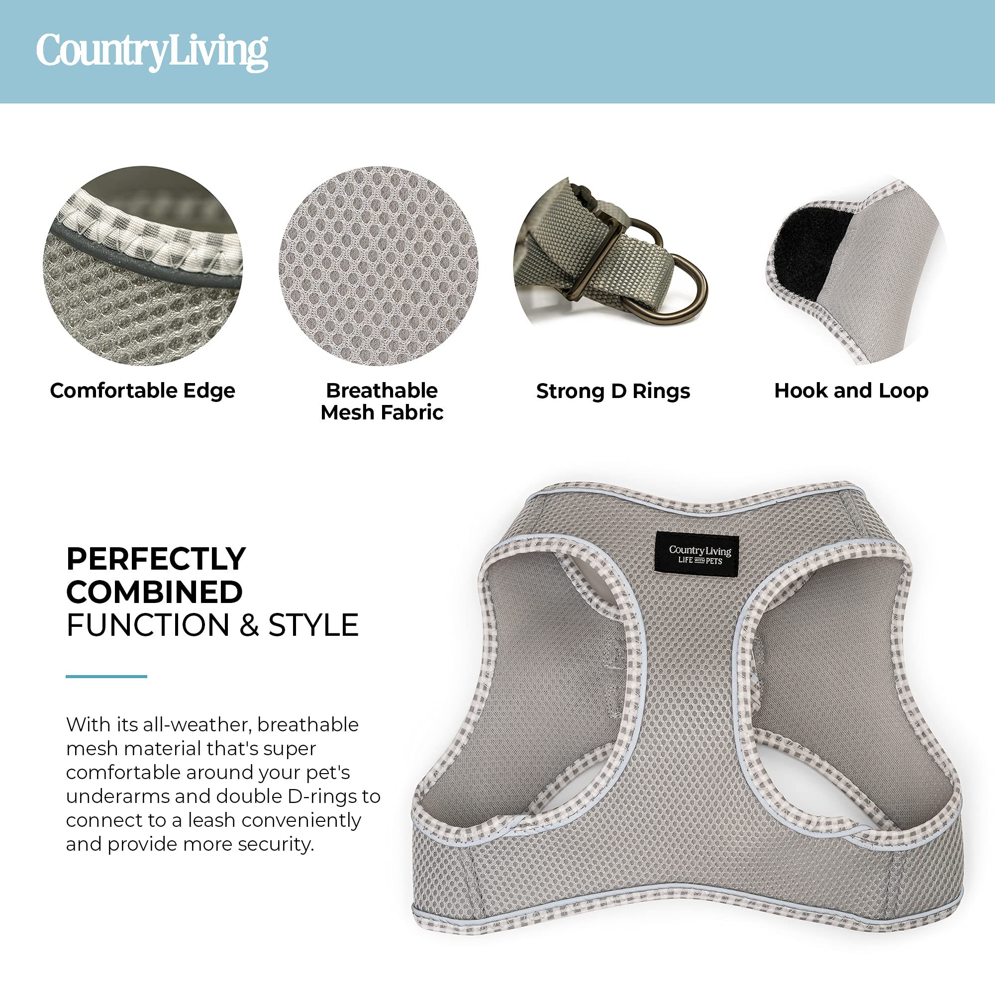 Silver Paw No Pull Dog Harness for Small to Large Dogs - Soft Padded Cooling Vest for Training, Walking & Running | Breathable & Adjustable Pet Accessories - Grey, XS | Perfect for Outdoor Adventures, Daily Walks & Hot Weather