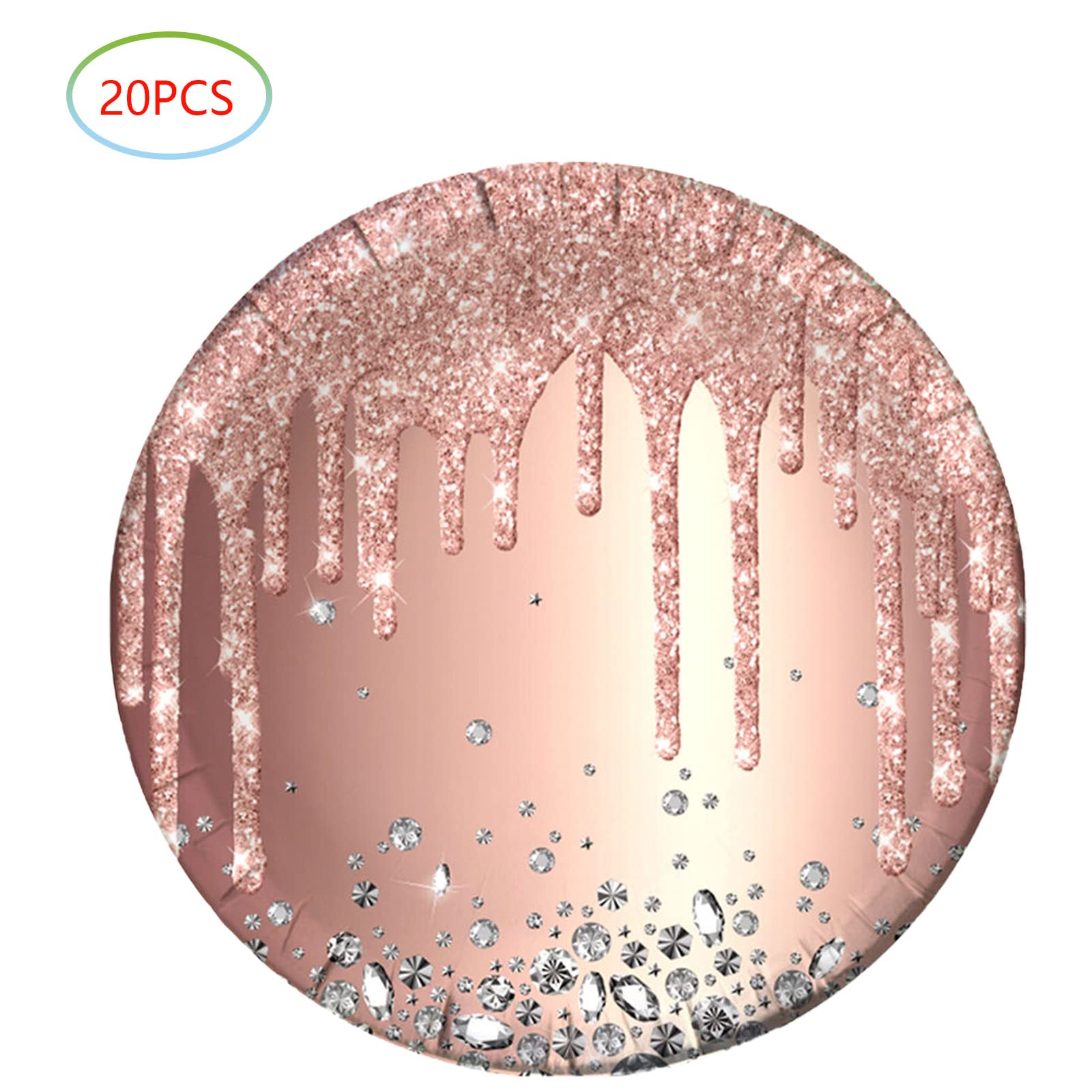 Pink Rose Gold Birthday Party Supplies Set - 20 Plates & 20 Napkins - Elegant Party Decorations for Girls & Women - Perfect for Birthday Celebrations, Baby Showers & Bridal Showers