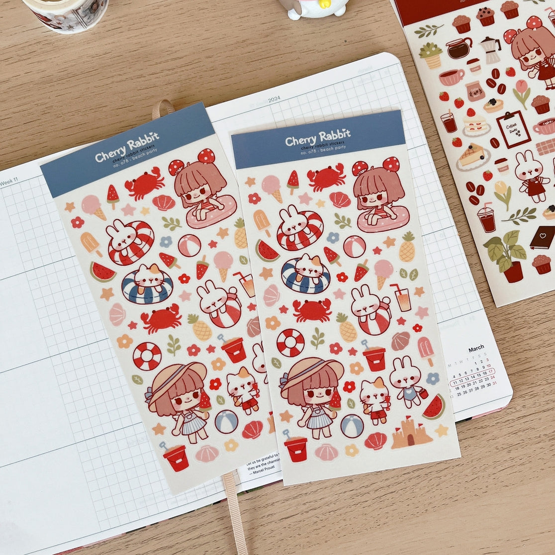 Beach Party Sticker Sheet - Waterproof Vinyl Decals for Summer, Vacations & Scrapbooking - Perfect for Laptops, Water Bottles, Journals & DIY Crafts