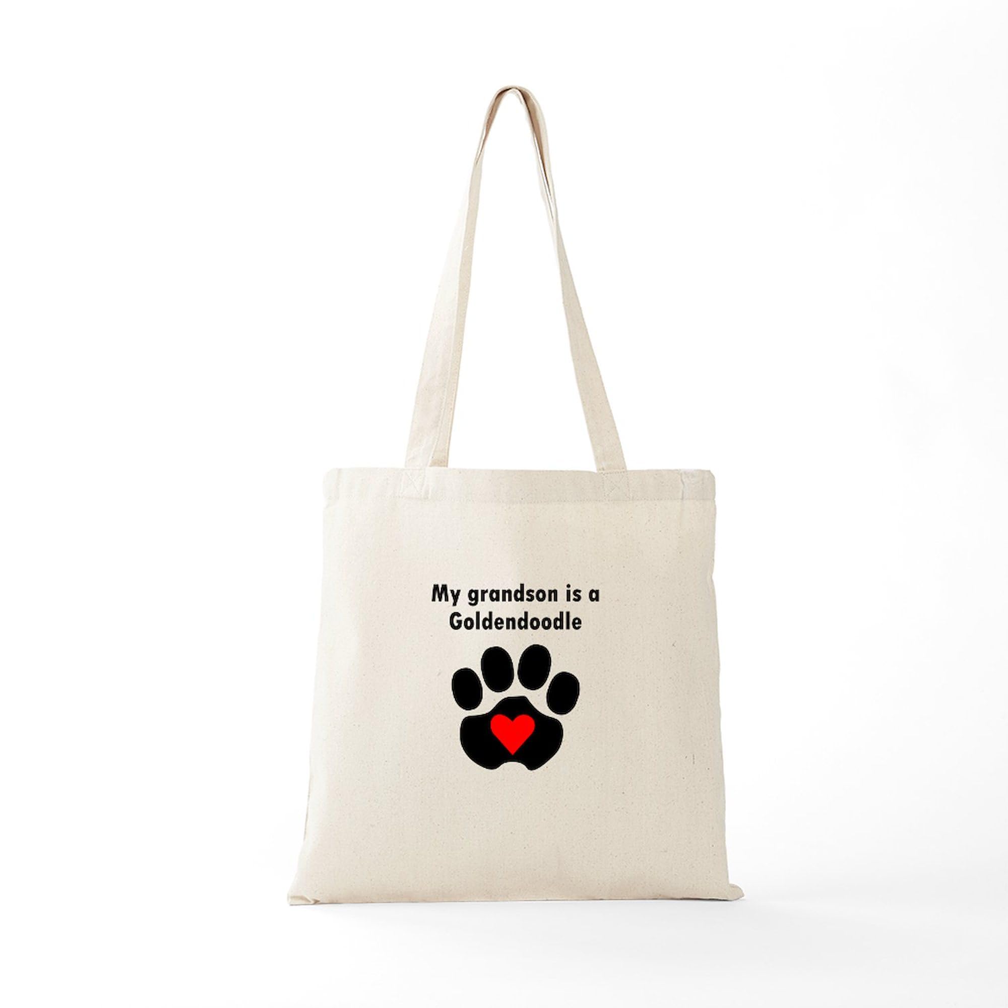 My Grandson Is A Goldendoodle - Natural Canvas Tote Bag | Reusable Grocery Shopping Bag for Dog Lovers, Grandparents & Pet Owners | Perfect for Groceries, Beach Trips & Dog Park Outings