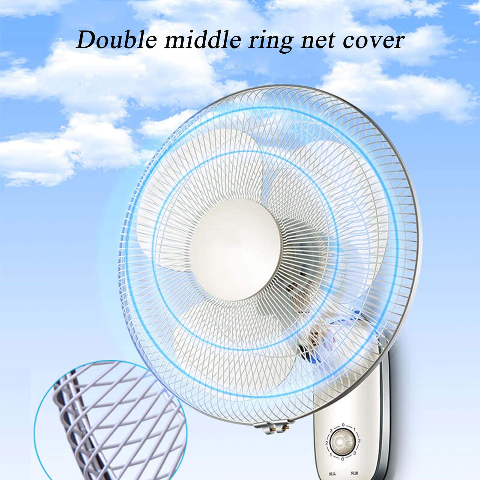 Wall Mounted Fan - Quiet, Adjustable Angle Air Circulator with 3 Speed Settings for Home & Office | Space Saving Cooling Solution for Bedroom, Kitchen, or Workspace (Style 2)