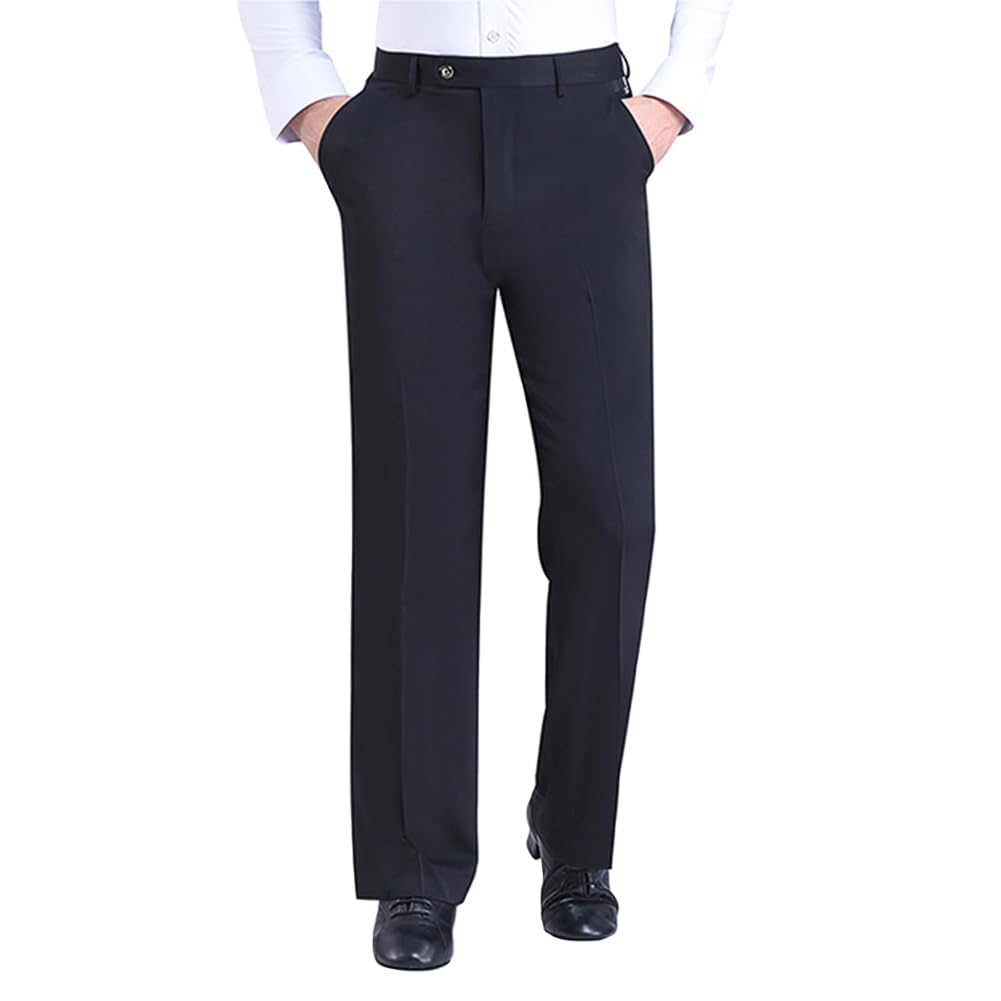 HAORUN Men's Ballroom Latin Dance Pants - Modern Smooth Competition Practice Trousers for Professional Dancers & Beginners - Perfect for Salsa, Tango, Waltz & Social Dancing Events
