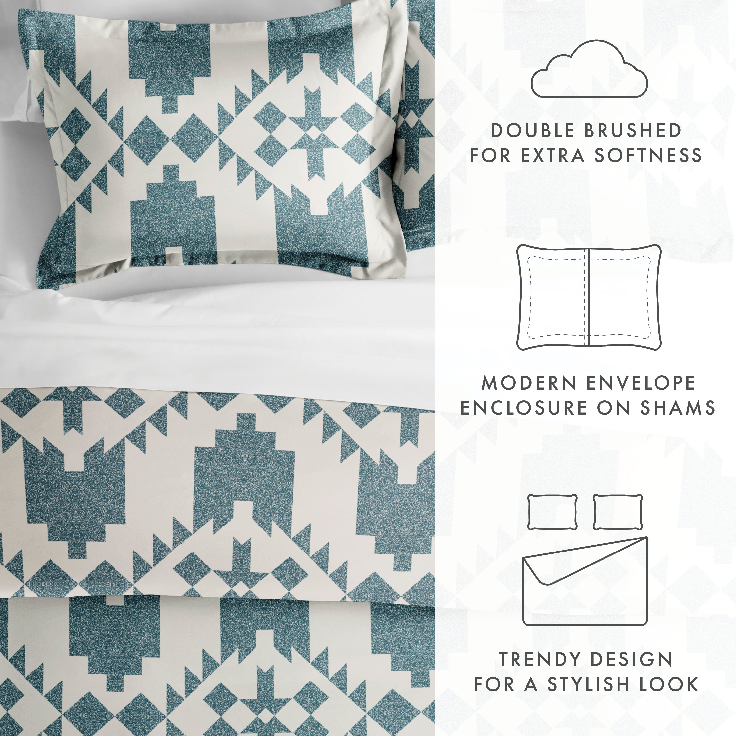 Premium 3-Piece Duvet Cover Set - Soft Bedding Set with Pillow Shams - Perfect for Master Bedroom, Guest Room & Dorm Decor