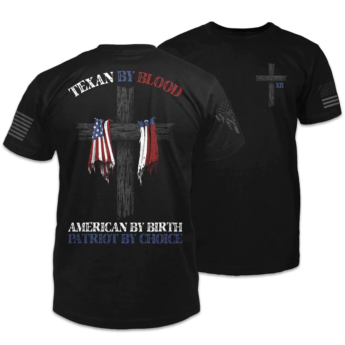 Warrior 12 Texan by Blood - Premium Quality Men's T-Shirt for American Pride & Texas Spirit | Perfect for Casual Wear, Sports Events & Patriotic Occasions