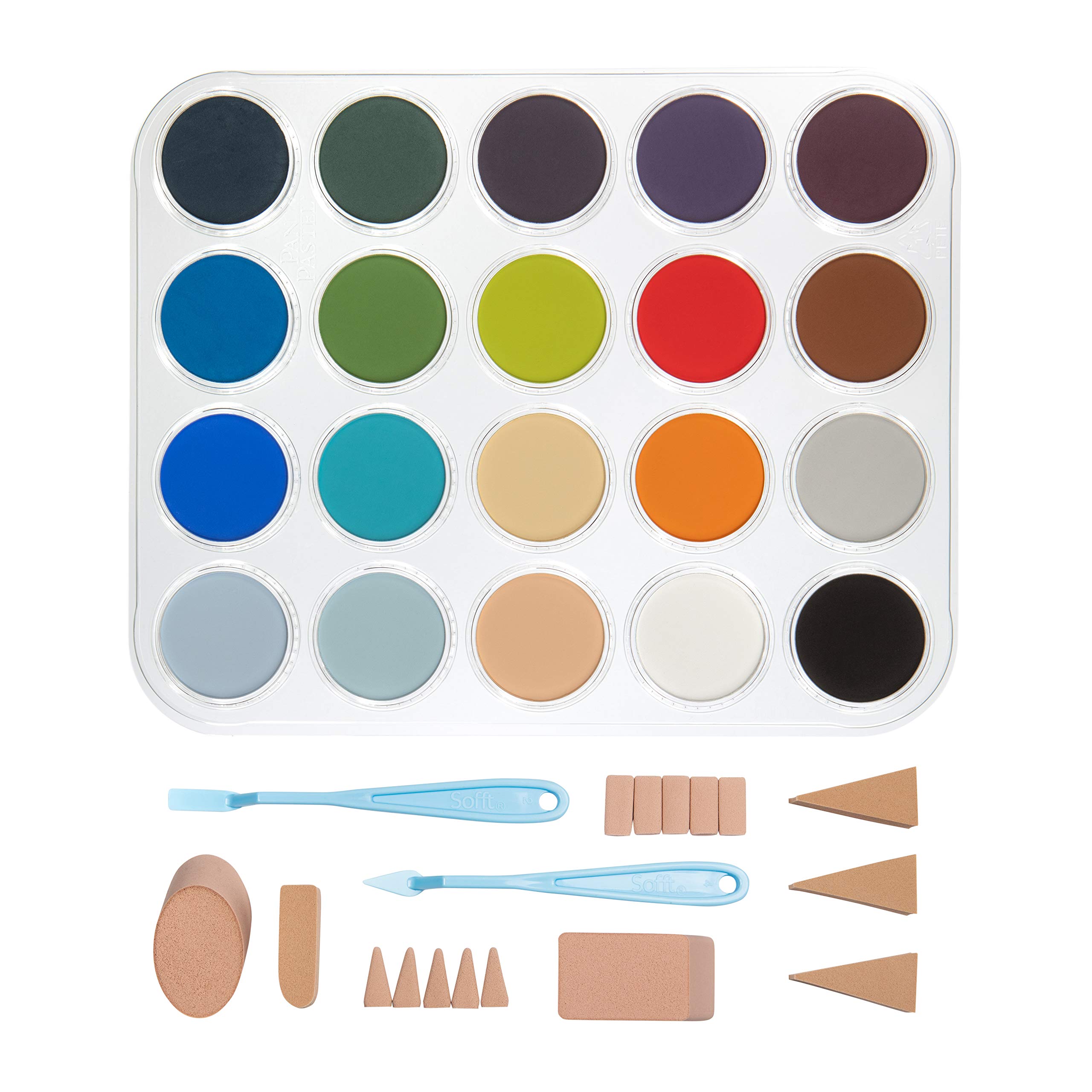 GOLDEN PanPastel Artist Pastels - Sky, Land & Sea Les Darlow Set (20 Professional Colors, Unique Cake-Like Pan Format) for Oil Painting, Sketching & Mixed Media Art