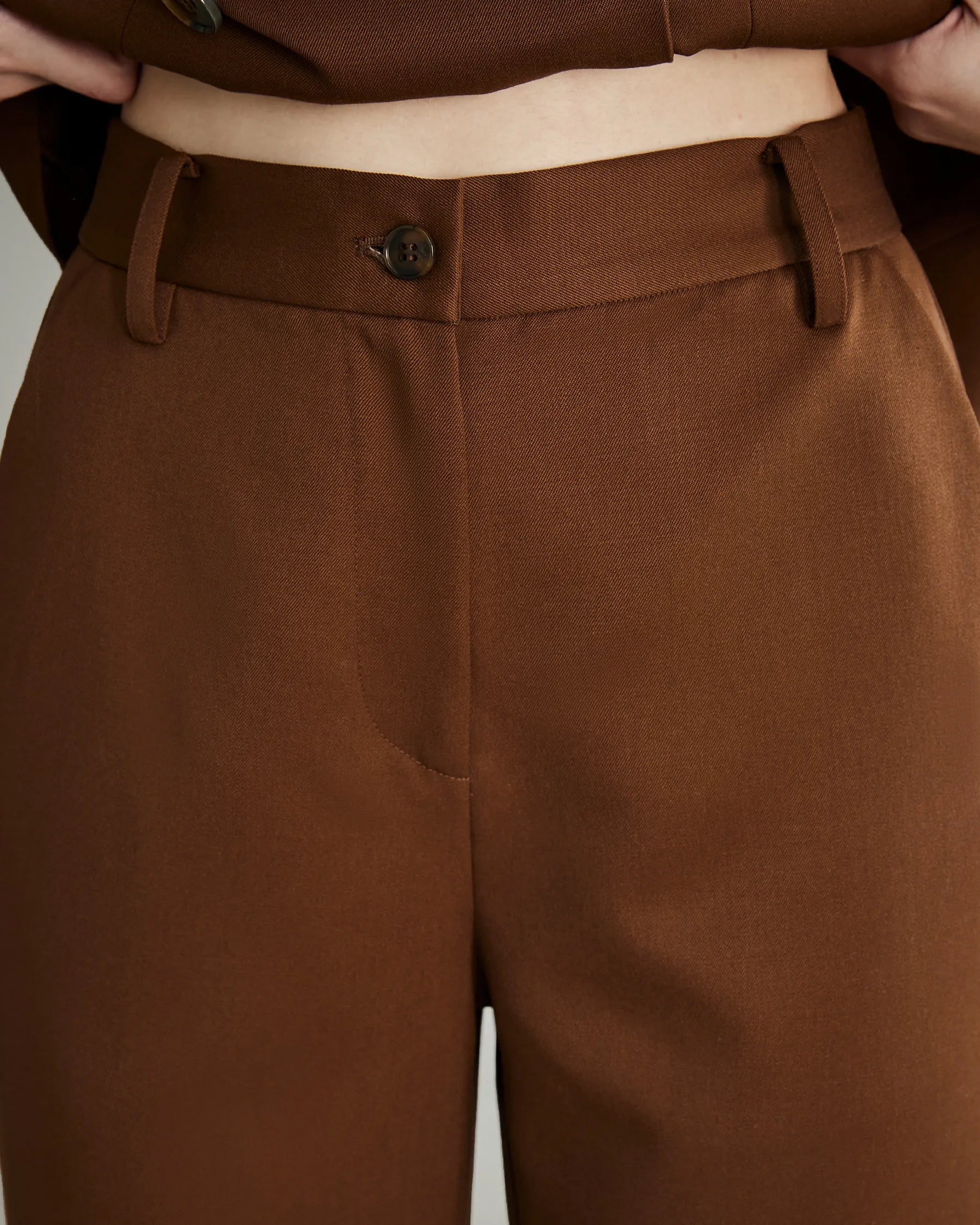 Women's Wool Flared Suit Pants - High Waist Wide Leg Dress Trousers for Office, Business & Formal Occasions