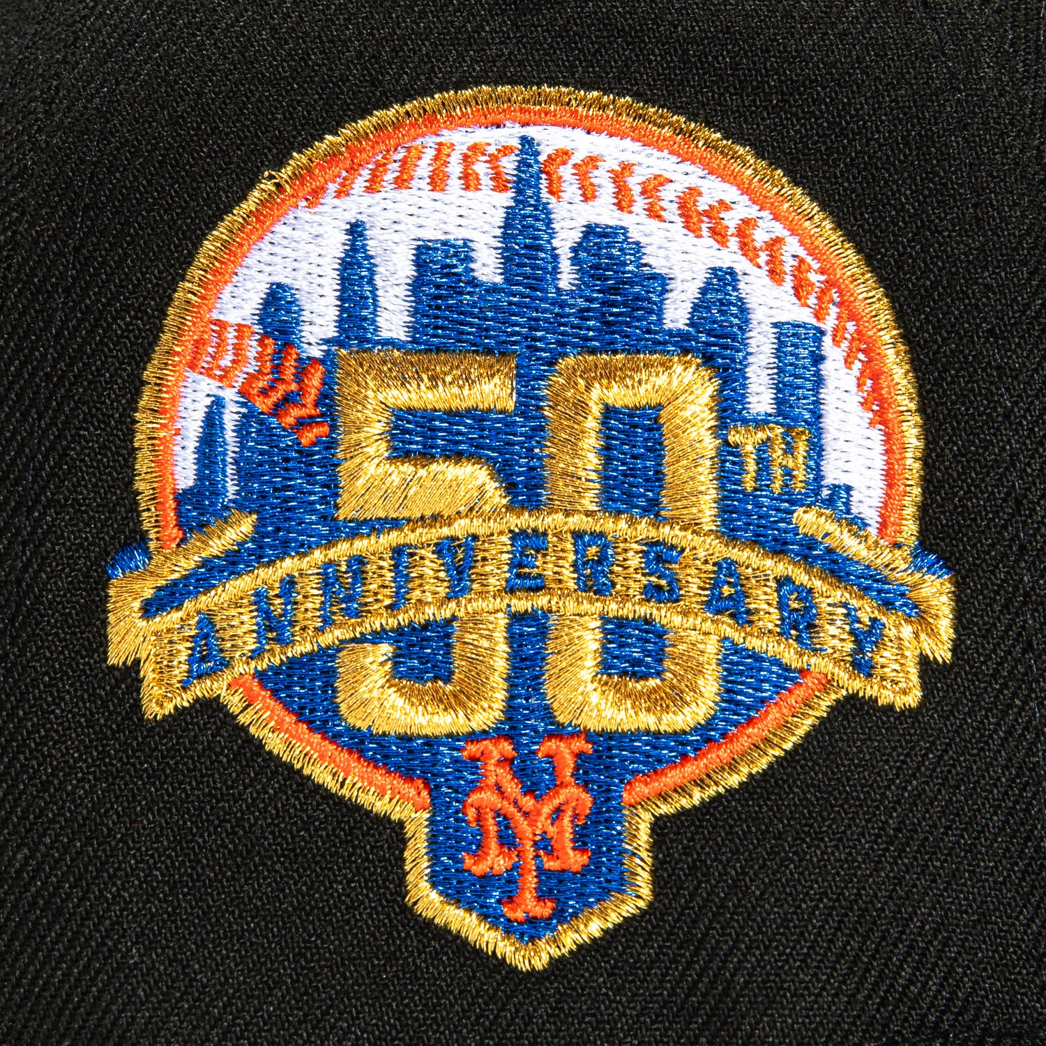 New Era 59Fifty New York Mets 50th Anniversary Patch Snapback Hat - Black & White Adjustable Baseball Cap for Men & Women | Perfect for Baseball Games, Sports Events & Streetwear Fashion