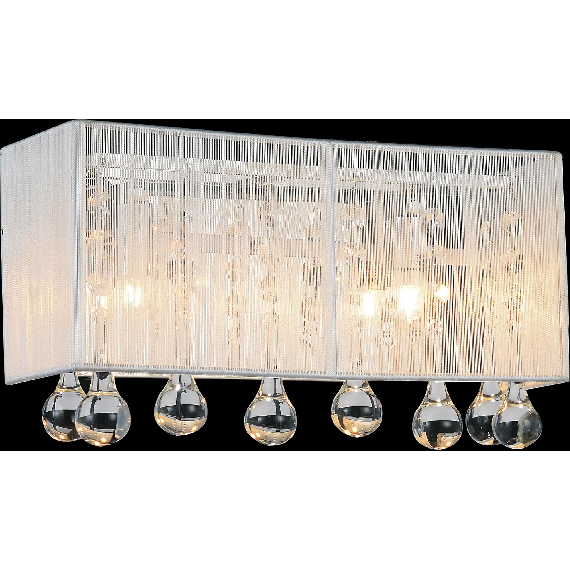 CWI Lighting Water Drop 3-Light Vanity Light with Chrome Finish for Bathroom & Dressing Room - Modern LED Wall Sconce with Clear Glass Shades, Perfect for Makeup Mirror Lighting and Home Decor