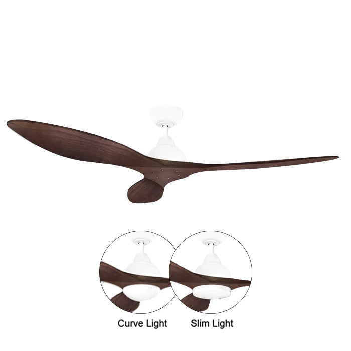 BOW 42/52 Inch DC Ceiling Fan with Optional Light Kit - Energy Efficient Quiet Modern Ceiling Fan for Living Room, Bedroom, or Patio