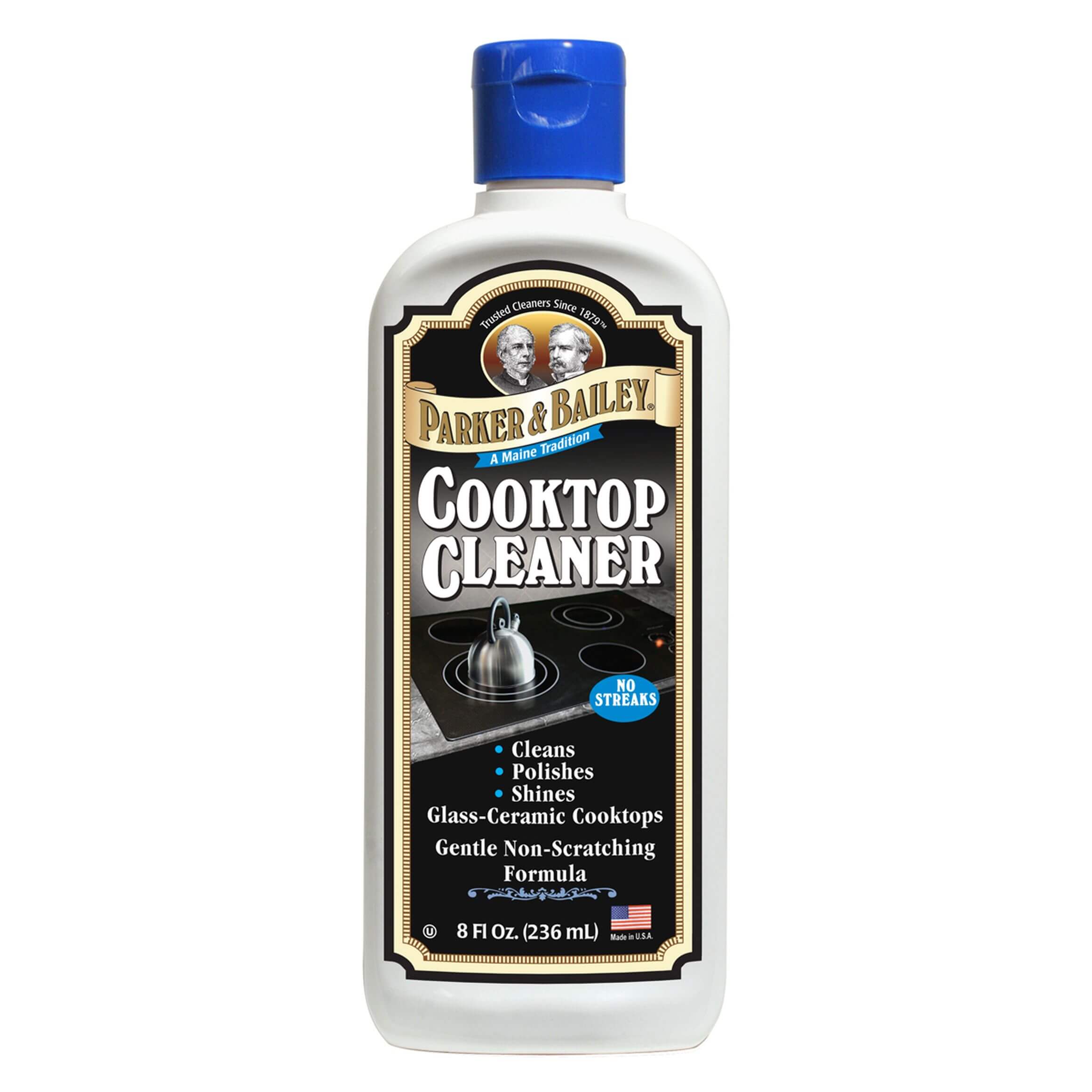 Parker & Bailey 236ml Cooktop Polish & Cleaner - Stainless Steel & Glass Stove Top Cleaner - Restores Shine & Removes Grease - Perfect for Kitchen Cleaning & Maintenance