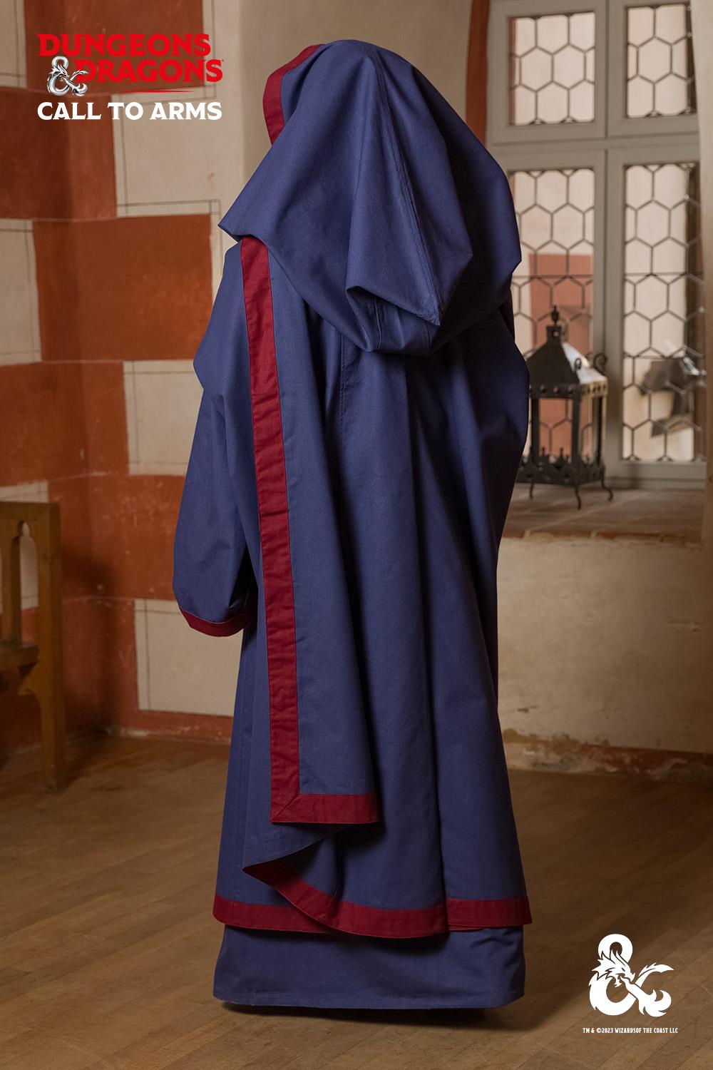 Dungeons & Dragons Wizard Cape - Dark Blue & Bordeaux Cosplay Costume for D&D, LARP & Fantasy Role-Playing Games