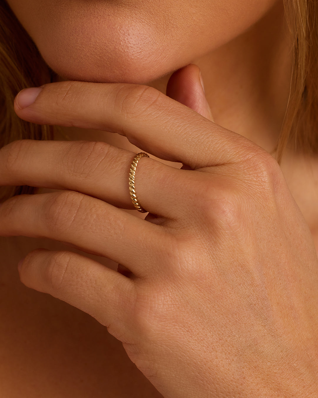 14K Gold Crew Helium Ring for Women - Dainty Stackable Minimalist Band - Perfect for Everyday Wear, Gift Giving & Special Occasions
