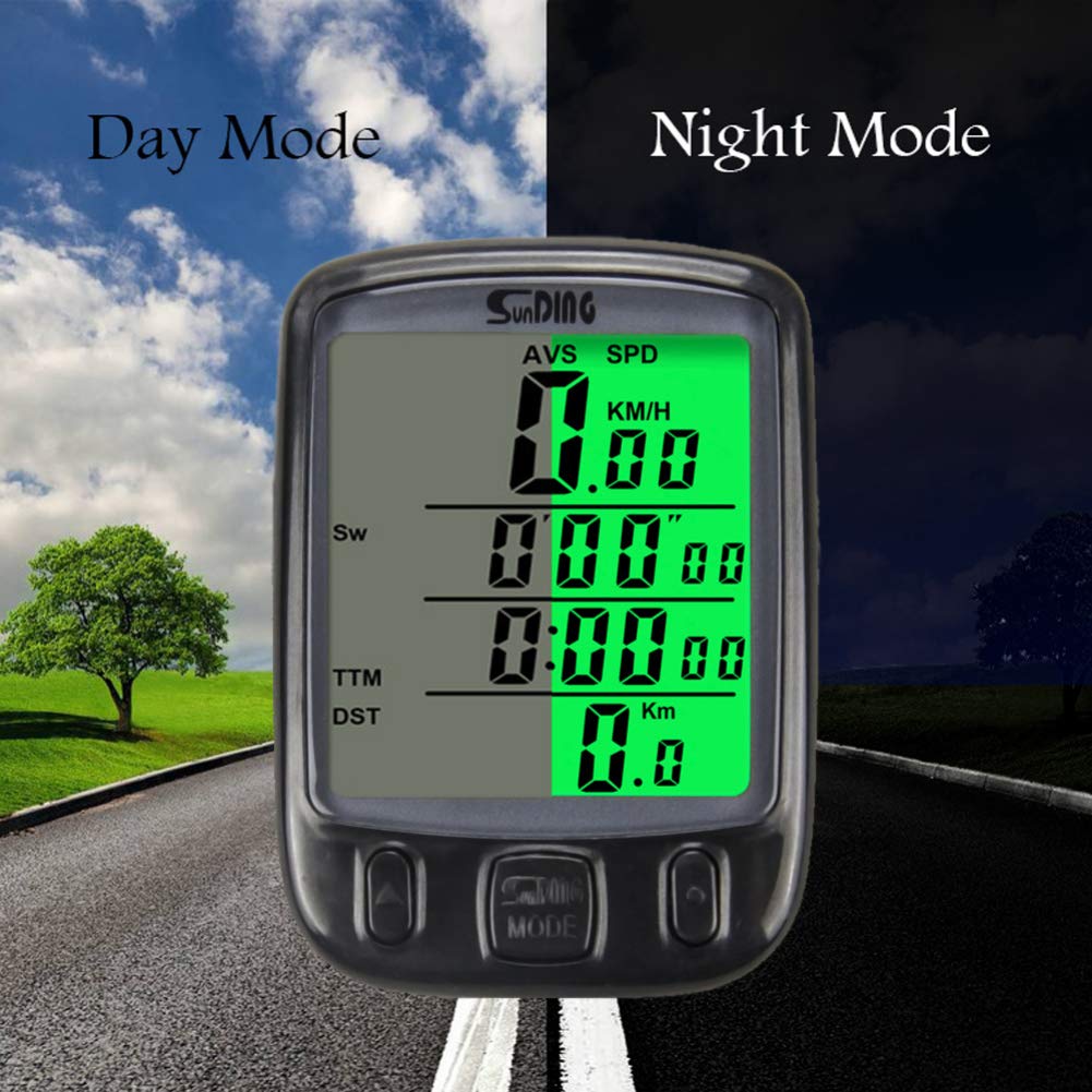 Garneck Bike Computer - Wired Bicycle Speedometer & Odometer with Multi-Function Display, Waterproof Cycling Accessory (Black) - Perfect for Road Bikes, Mountain Bikes & Commuting