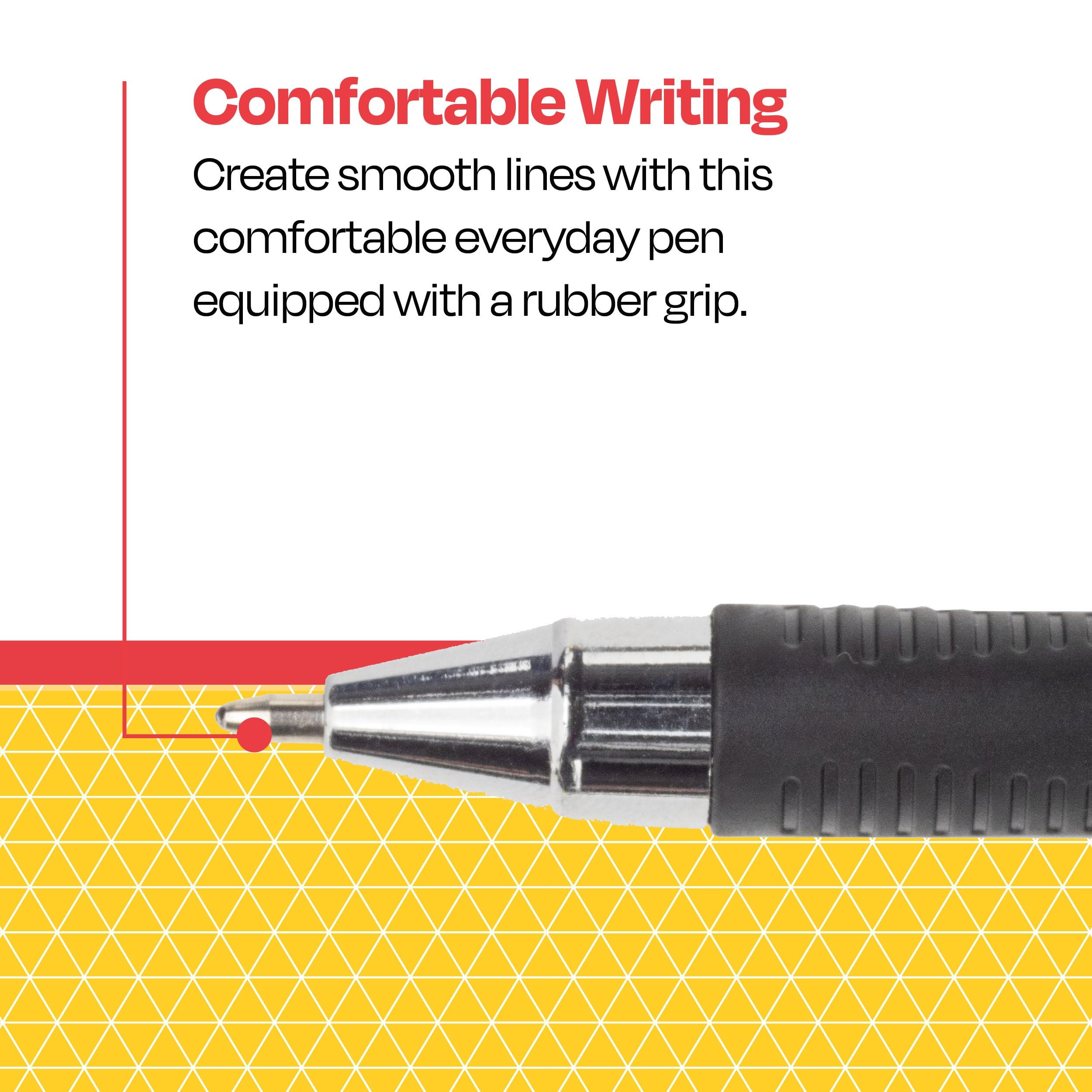 School Smart Ballpoint Pens - Medium Tip, Black Ink, Pack of 48 - Smooth Writing Pens for Office, School & Note Taking