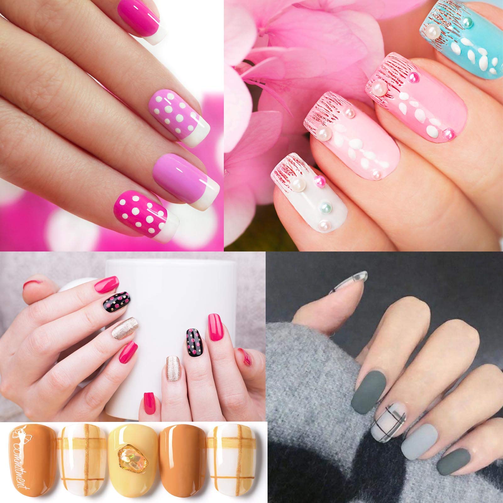 5-Piece Double Ended Nail Art Brush Set - Fine Liner, Dotting Pen for Gel Polish & Acrylic Nails - Professional Detailing Tools for DIY Manicures, Salon Use & Nail Art Designs