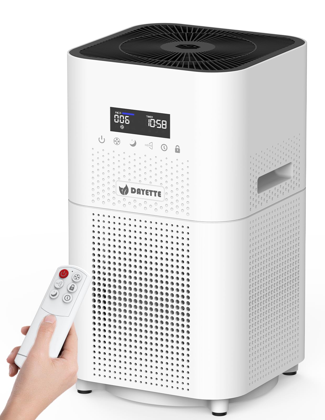 Best Air Purifier for Large Rooms up to 3000 Sq Ft - H14 True HEPA Filter with Air Quality Monitor & 22dB Quiet Sleep Mode - Perfect for Bedrooms, Living Rooms & Offices