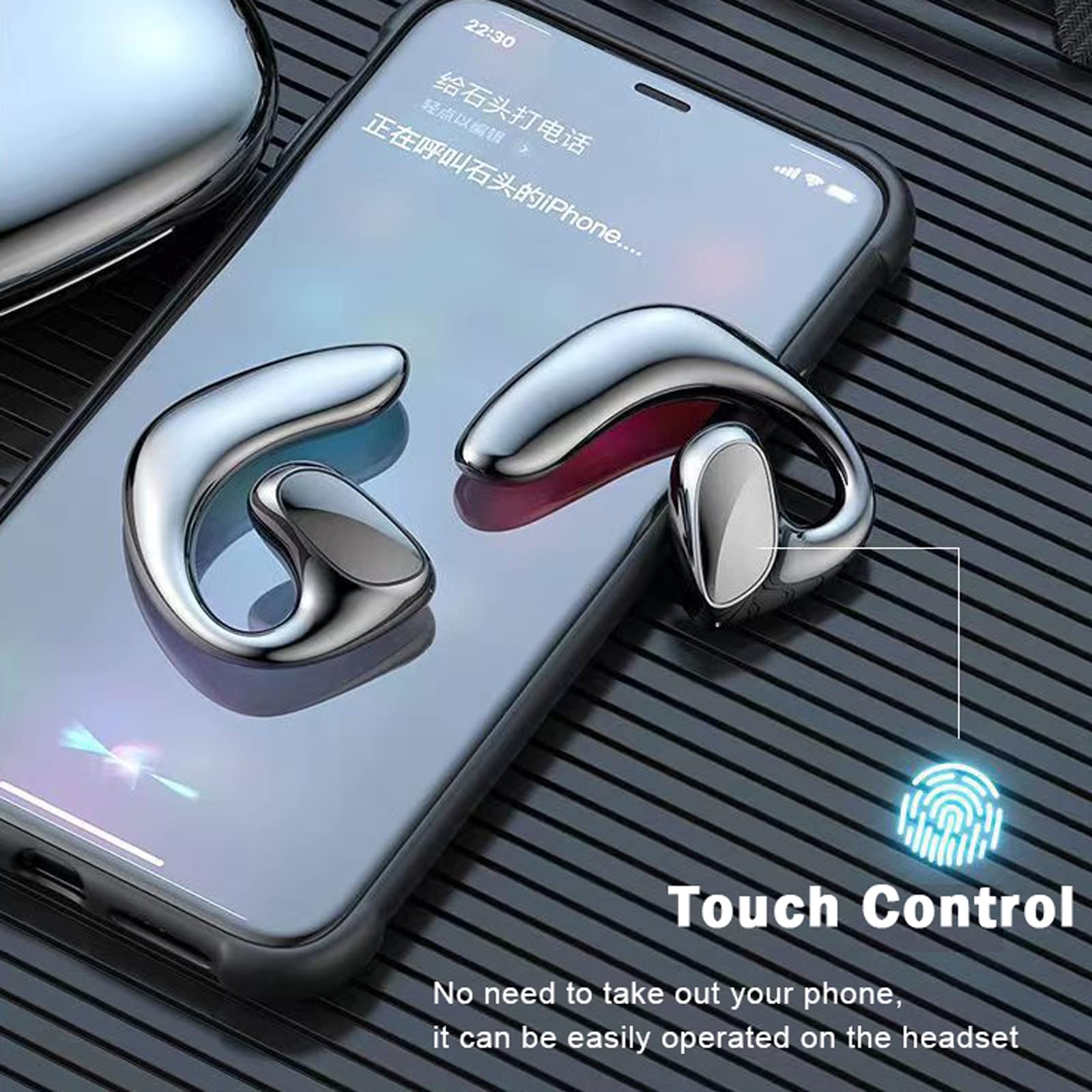 Open Ear Wireless Bluetooth Bone Conduction Headphones with Mic - Sweatproof Sports Earbuds for Running, Cycling & Workouts | Comfortable Over-Ear Hook Design for Gym, Jogging & Outdoor Activities