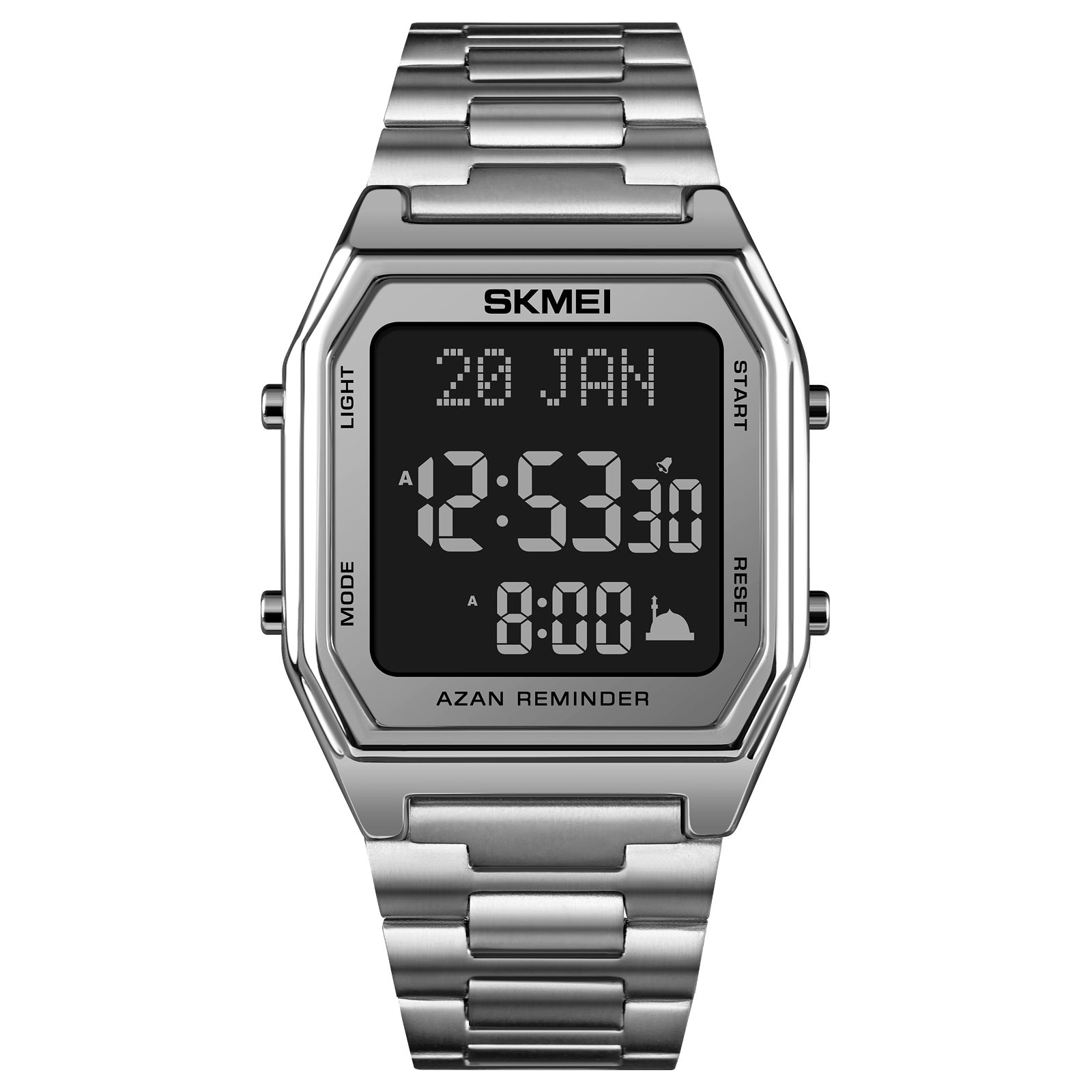 Islamic Digital Watch 1763 - Waterproof LED Sports Watch with Prayer Times & Alarm - Perfect for Muslim Men & Women, Daily Use, Fitness Tracking & Outdoor Activities