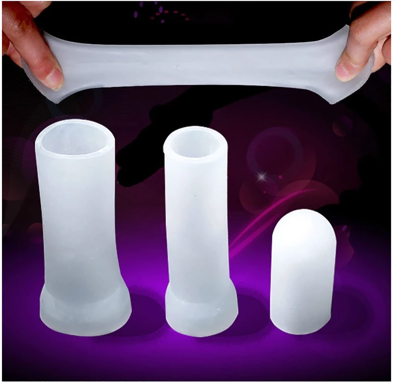 Premium Silicone Penis Pump Sleeve - Soft Male Penis Extender & Protector for Enhanced Pleasure (3-Pack, 9.5cm) - Ideal for Couples Play & Solo Male Enhancement