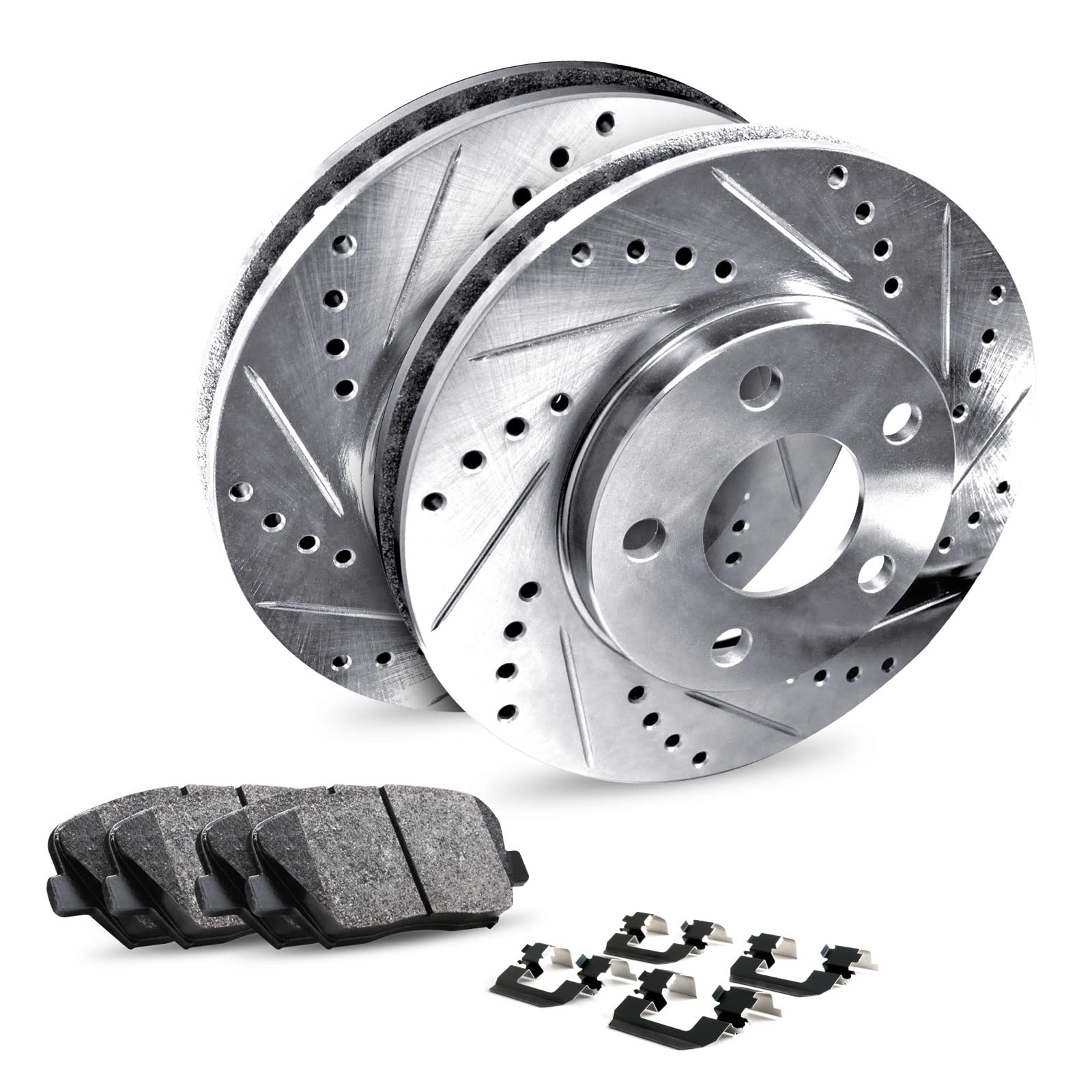 R1 Concepts Rear Brake Pads and Rotors Kit - Ceramic Brake Set with Hardware for 1992-1995 Mazda MX-3 | Smooth Stopping Power for City Driving & Performance Upgrades