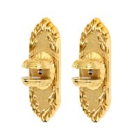 Creations Ribbon and Reed Series Shelf Brackets - Polished Brass (Pair) | Decorative Floating Shelf Supports for Living Room, Kitchen & Bathroom