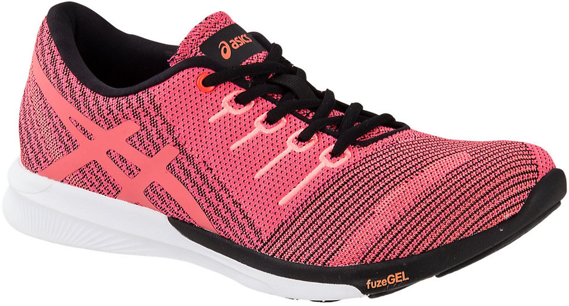 ASICS Women's fuzeX Knit Running Shoes - Lightweight Breathable Gym & Training Shoes in Pink Glo/Flash Coral/Black | Size 5.5 (S) | Perfect for Jogging, Workouts & Daily Wear