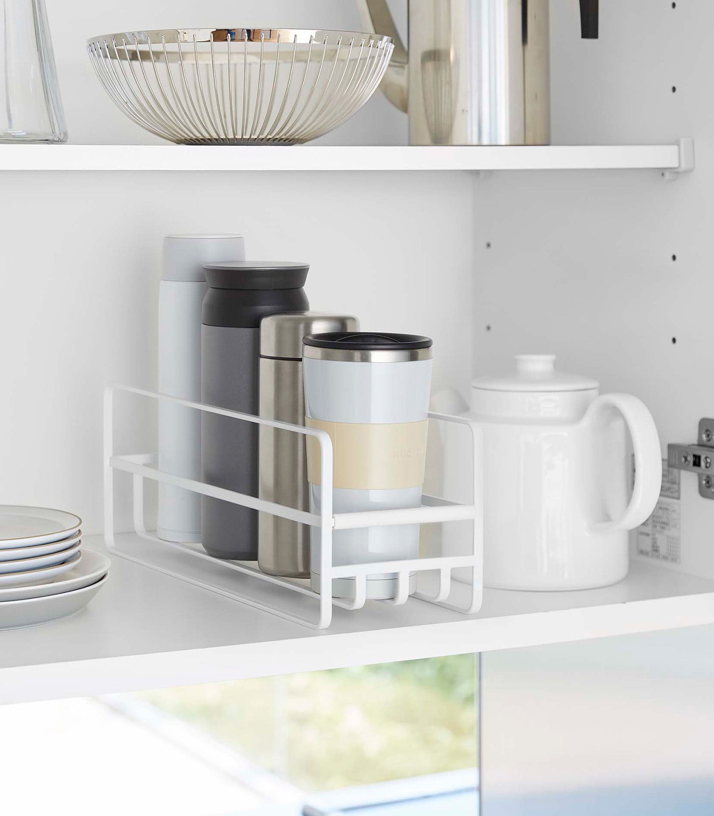 Premium Glass and Mug Cabinet Organizer - Durable Steel Rack for Kitchen Storage | Perfect for Organizing Cups, Mugs, and Drinkware in Cabinets or Shelves
