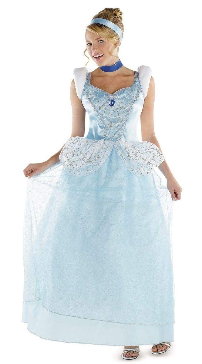 Disney Cinderella Deluxe Costume for Women - Elegant Princess Dress for Halloween, Cosplay, and Theme Parties | Perfect for Costume Balls, Dress-Up Events, and Fairy Tale Character Play