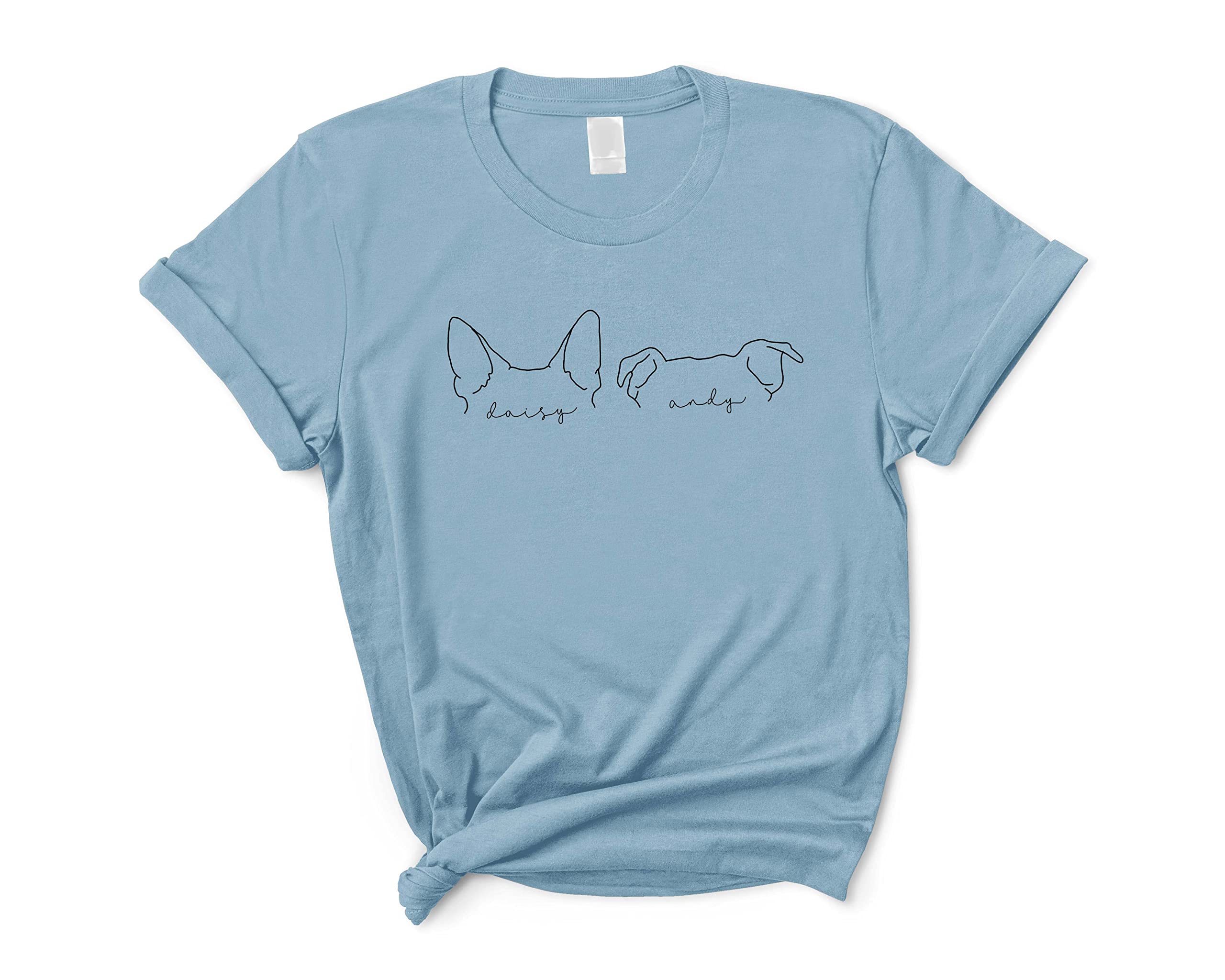 Custom Dog Ears T-Shirt with Personalized Dog Name - Cute Dog Mom Shirt for Pet Lovers | Perfect Gift for Dog Owners, Birthday & Mother's Day