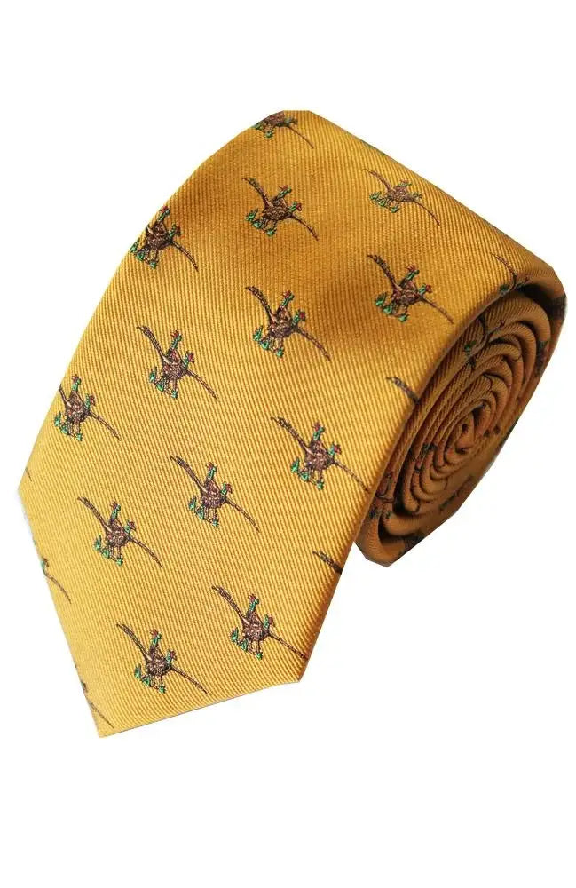 LA Smith Country & Hobby Pheasant Silk Ties for Men | Premium Handmade Neckties | Perfect for Weddings, Business & Formal Events