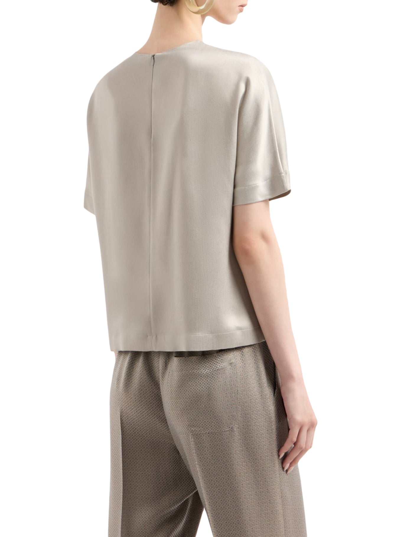 Soft & Stylish Viscose Cupro Crewneck Blouse for Women - Comfortable & Breathable Top for Work, Casual Outings & Layering