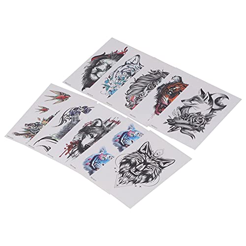 Vibrant Temporary Tattoo Stickers - Realistic Animal Designs for Men | Waterproof Party Tattoos for Swimming, Beach, Festivals & Costume Events