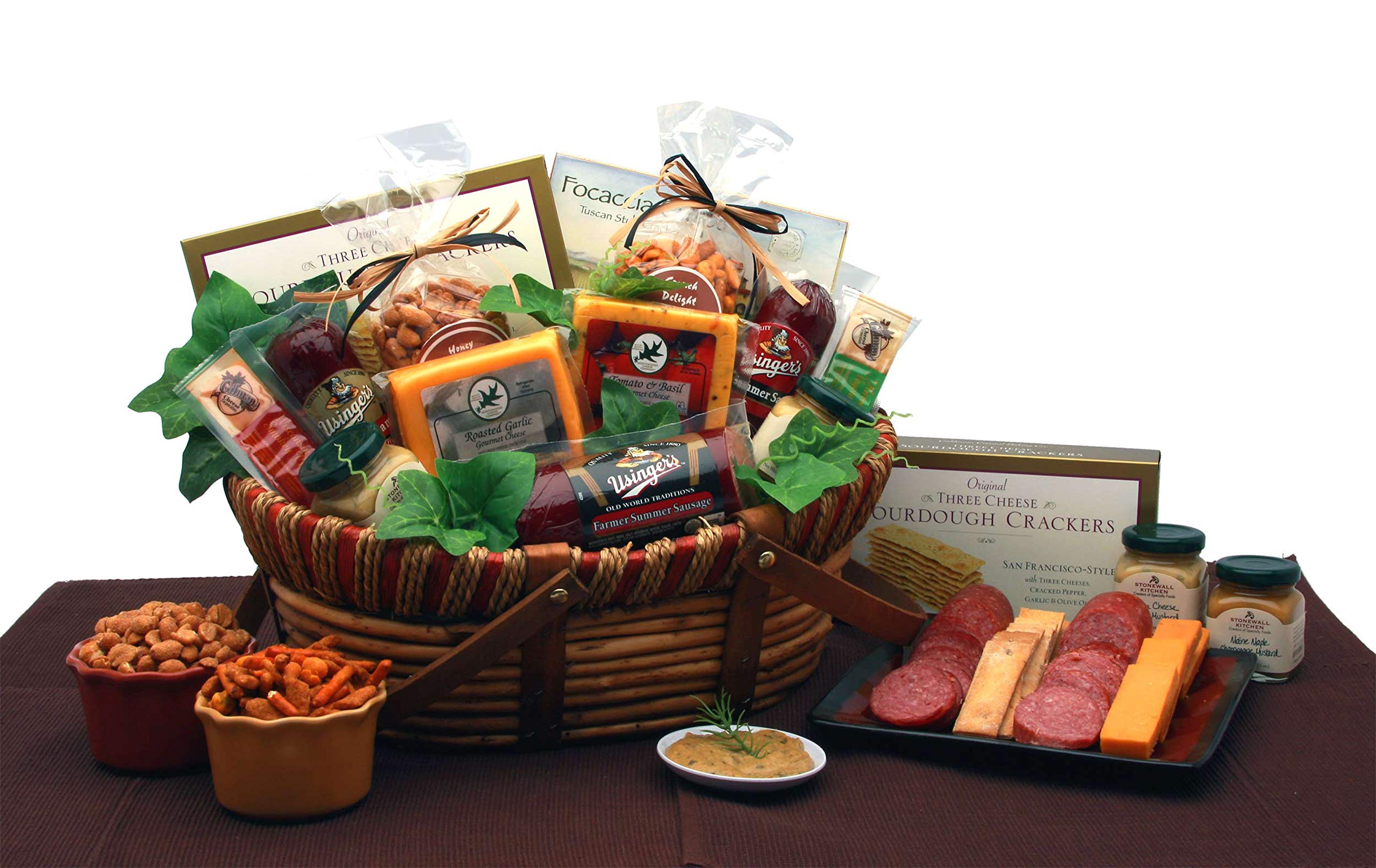 Premium Gourmet Holiday Meat & Cheese Gift Basket - Deluxe Christmas Food Hamper for Family & Friends - Perfect for Holiday Parties, Corporate Gifts & Festive Celebrations