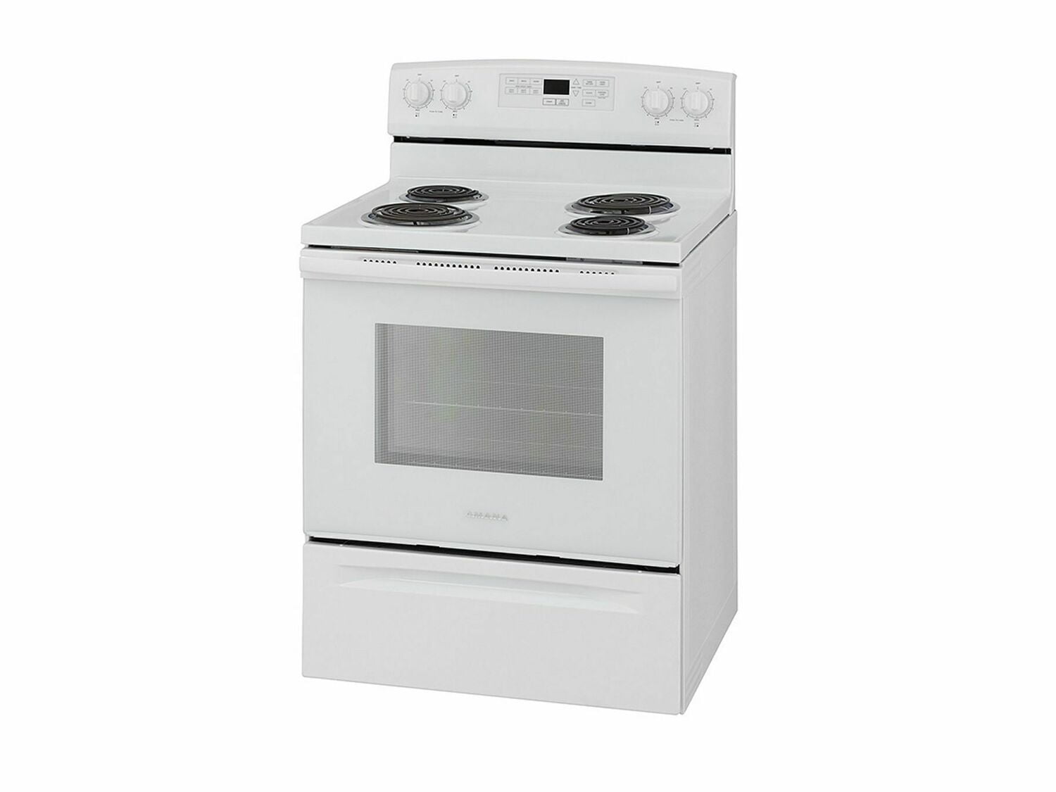 Amana ACR4503SFW 30 Inch Electric Range with Self-Cleaning Option - White | Freestanding Kitchen Stove for Baking, Roasting & Family Cooking