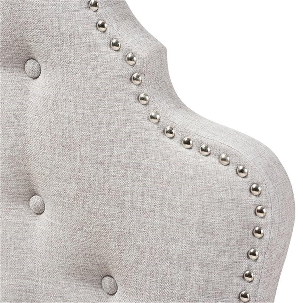 BOWERY HILL Modern Tufted Twin Panel Headboard - Grayish Beige Upholstered Bed Frame Headboard for Bedroom Decor | Perfect for Guest Rooms, Dormitories & Cozy Bedroom Makeovers