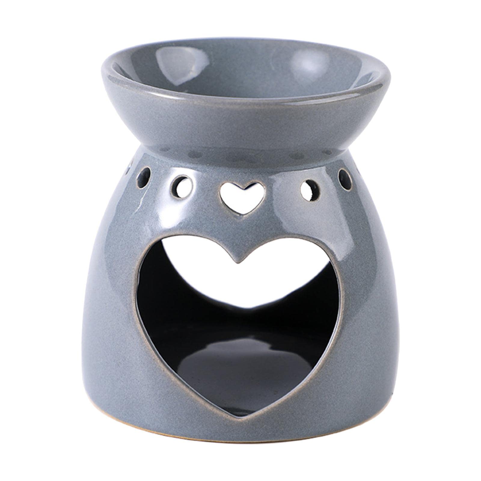 Homyl Modern Essential Oil Burner - Tealight Wax Warmer, Aromatherapy Candle Holder & Diffuser for Home, Spa, Yoga - Elegant Gray Home Decor for Bedroom, Wedding, Party
