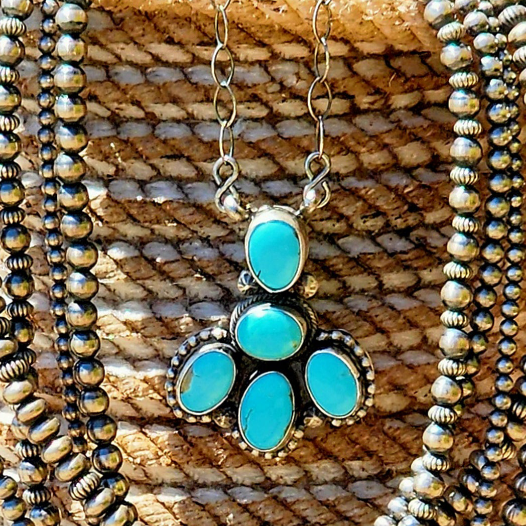 Rana Kingman Turquoise Necklace - Handmade Sterling Silver Jewelry for Women | Boho Chic Accessory for Casual & Formal Occasions
