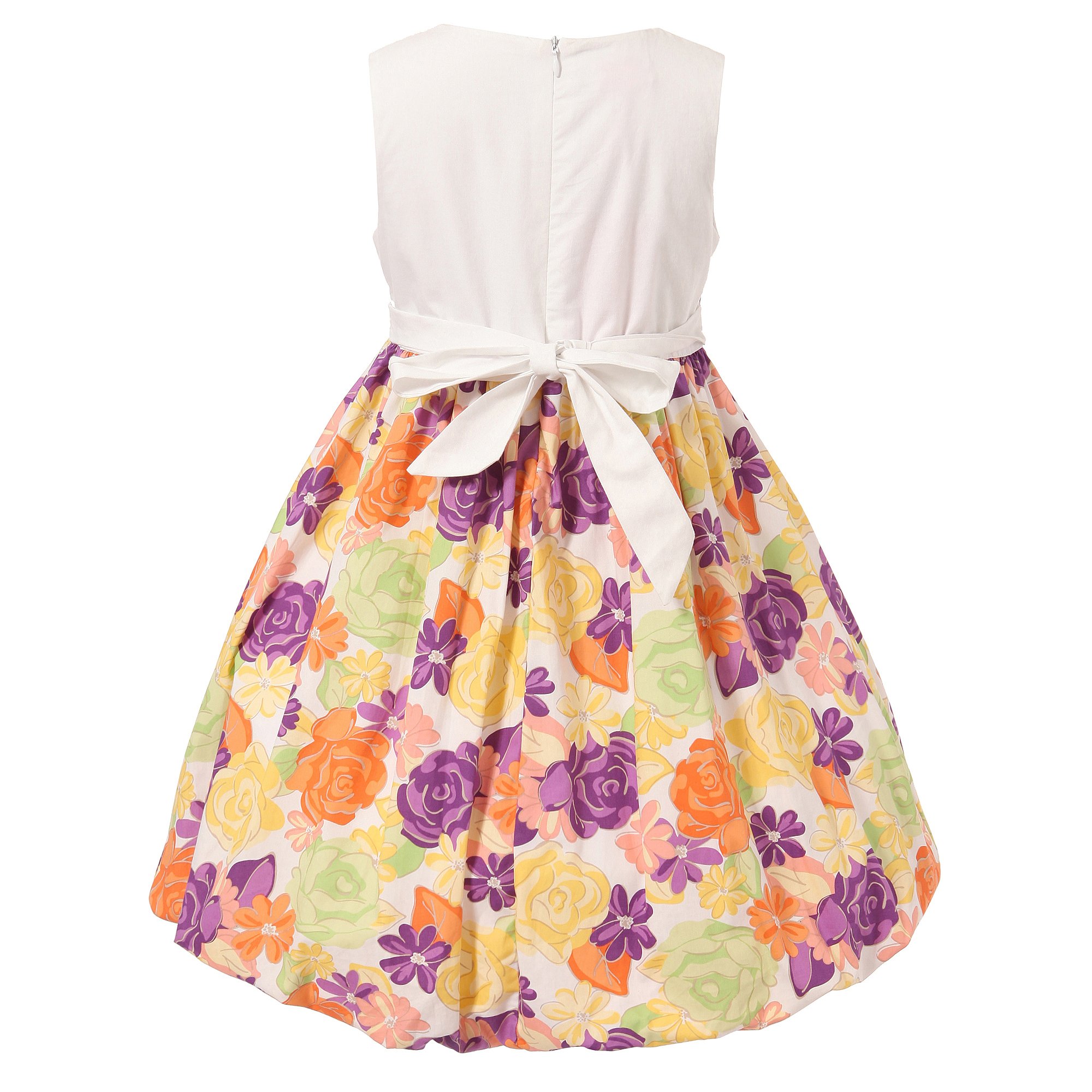 Richie House RH0950 Floral Bubble Dress for Girls - Colorful Summer Outfit for Parties, Playdates & Special Occasions