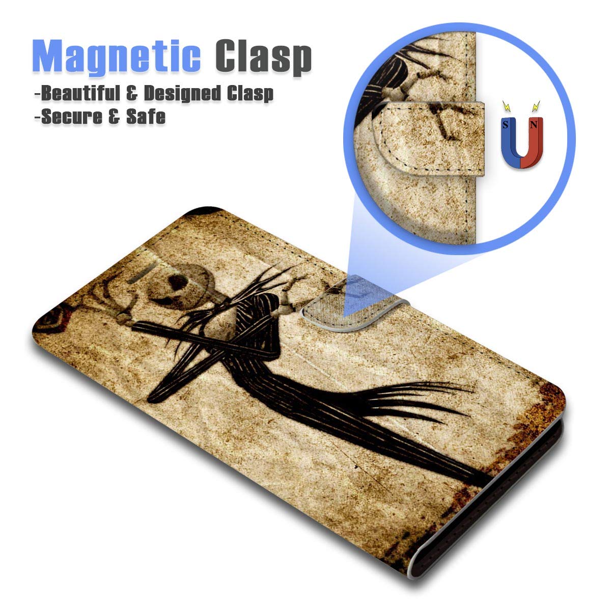 Premium Flip Wallet Phone Case for iPhone 11 Pro Max (A1369) - Nightmare Before Christmas Design | Slim Protective Cover with Card Slots | Perfect for Daily Use, Travel & Gift Giving