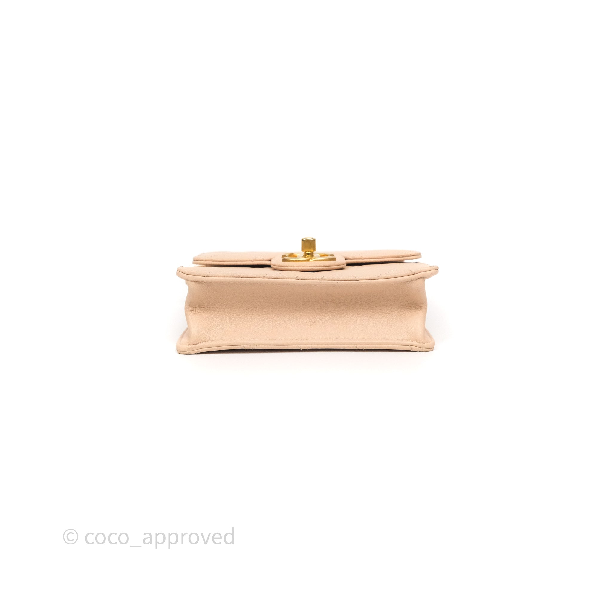 Chanel Classic Flap Bag Quilted Beige Pink Goatskin Leather with Pearl & Aged Gold Hardware - Luxury Crossbody Purse for Women, Perfect for Date Night & Special Occasions