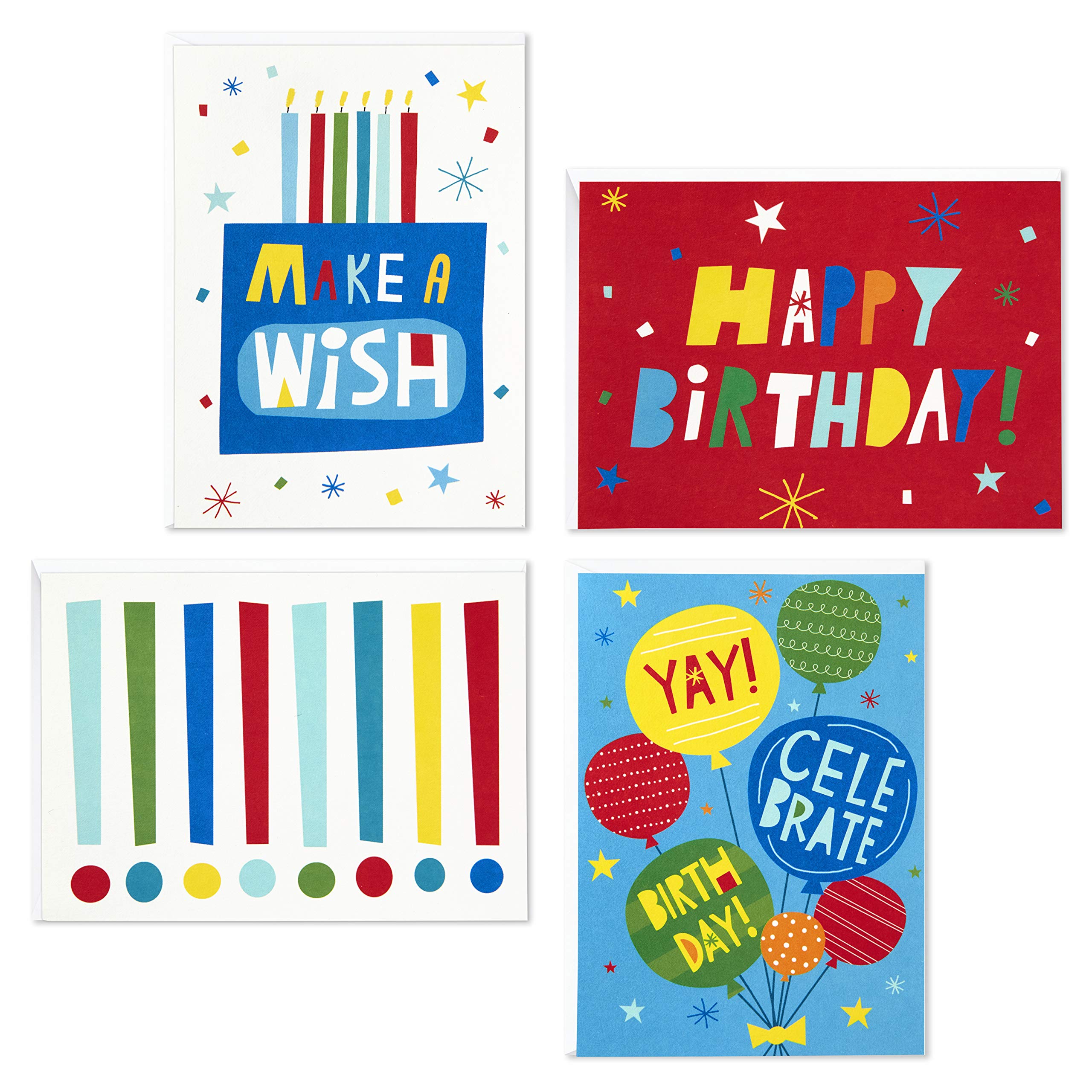 Hallmark Birthday Cards Assortment - 48 Pack with Envelopes, Make a Wish Greeting Cards for Friends & Family - Perfect for Birthdays, Anniversaries & Special Occasions