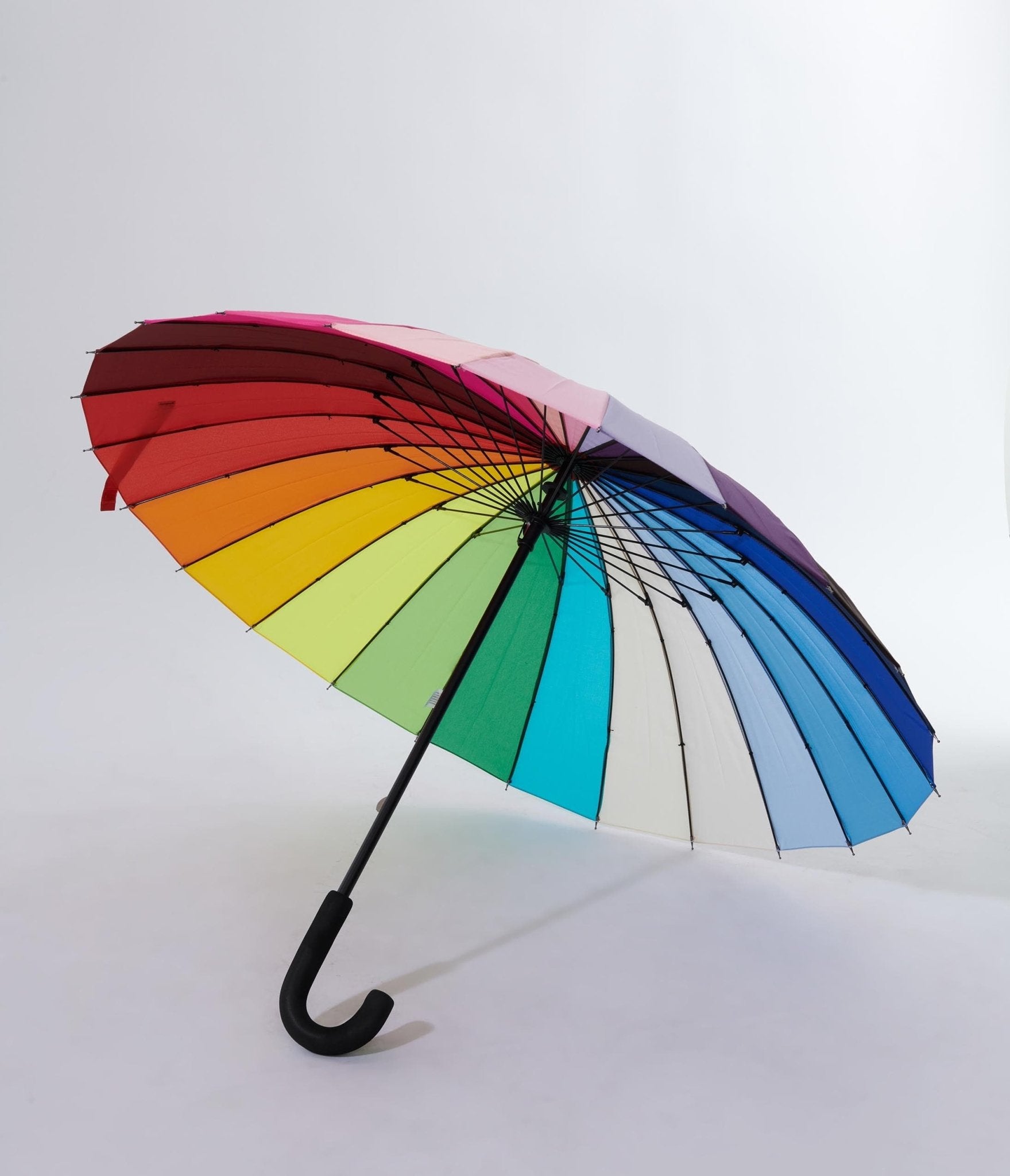 Colorful Rainbow Everyday Umbrella - Windproof Compact Folding Umbrella for Men & Women - Perfect for Rainy Days, Commuting, Travel and Outdoor Activities