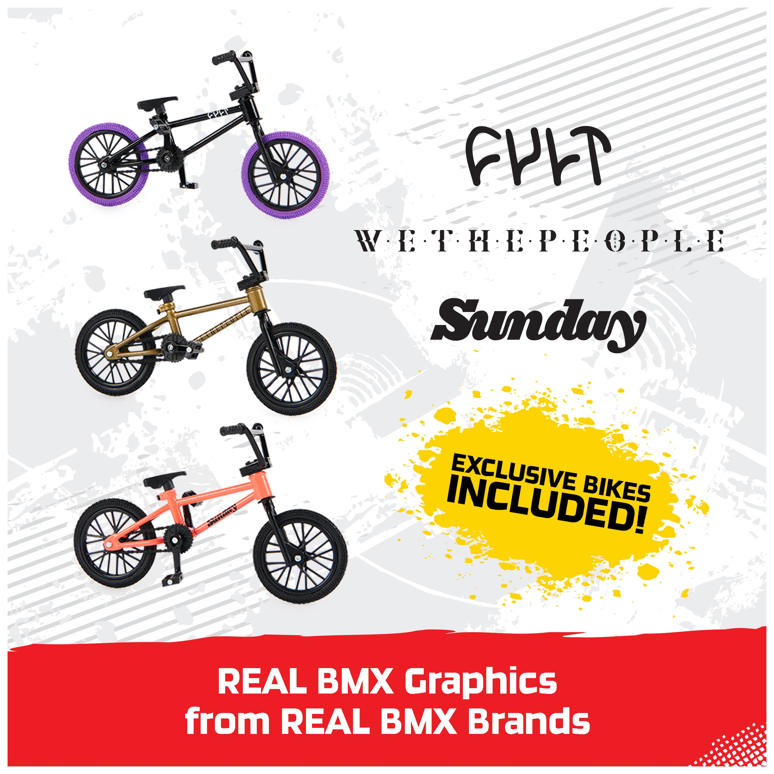 Tech Deck BMX Finger Bike 3-Pack - Collectible & Customizable Mini BMX Bicycle Toys for Kids & Adults Ages 6+ - Perfect for Stunt Shows, Desk Racing & Collector Displays (Amazon Exclusive)