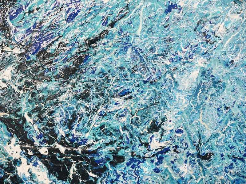 Abstract Blue Wall Art - Modern Canvas Painting for Home & Office Decor | Perfect for Living Room, Bedroom, or Workspace