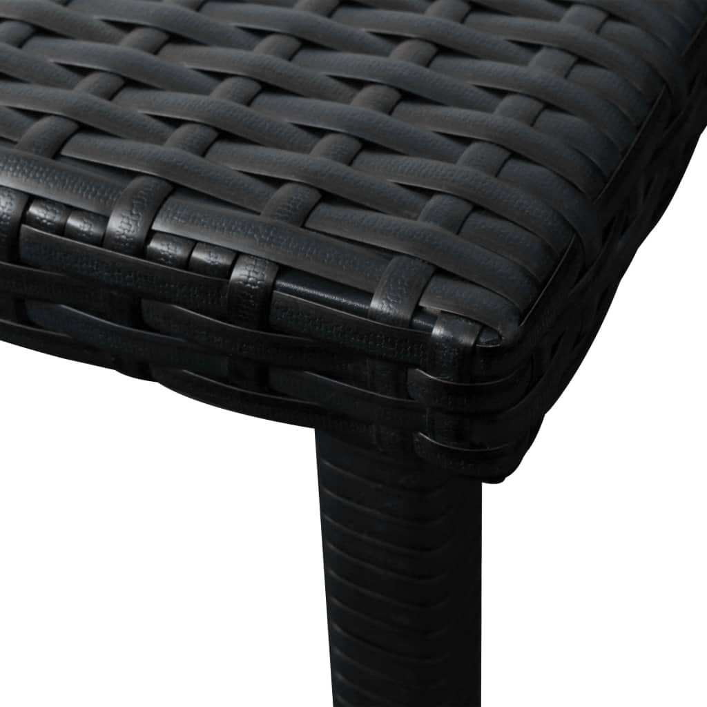 vidaXL 2-Piece Patio Lounge Chair Set with Cushions & Backrest - Black Poly Rattan Outdoor Chaise Lounge, Sunbed & Sunlounger with Side Table | Perfect for Poolside, Garden, Patio & Backyard Relaxation