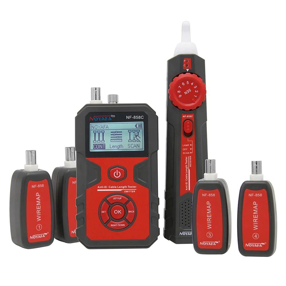 NF-858C Professional Cable Line Locator - RJ11/RJ45/BNC Portable Wire Tester with Length Measurement | Perfect for Network Installation, Telecom Repair & Home Wiring Projects